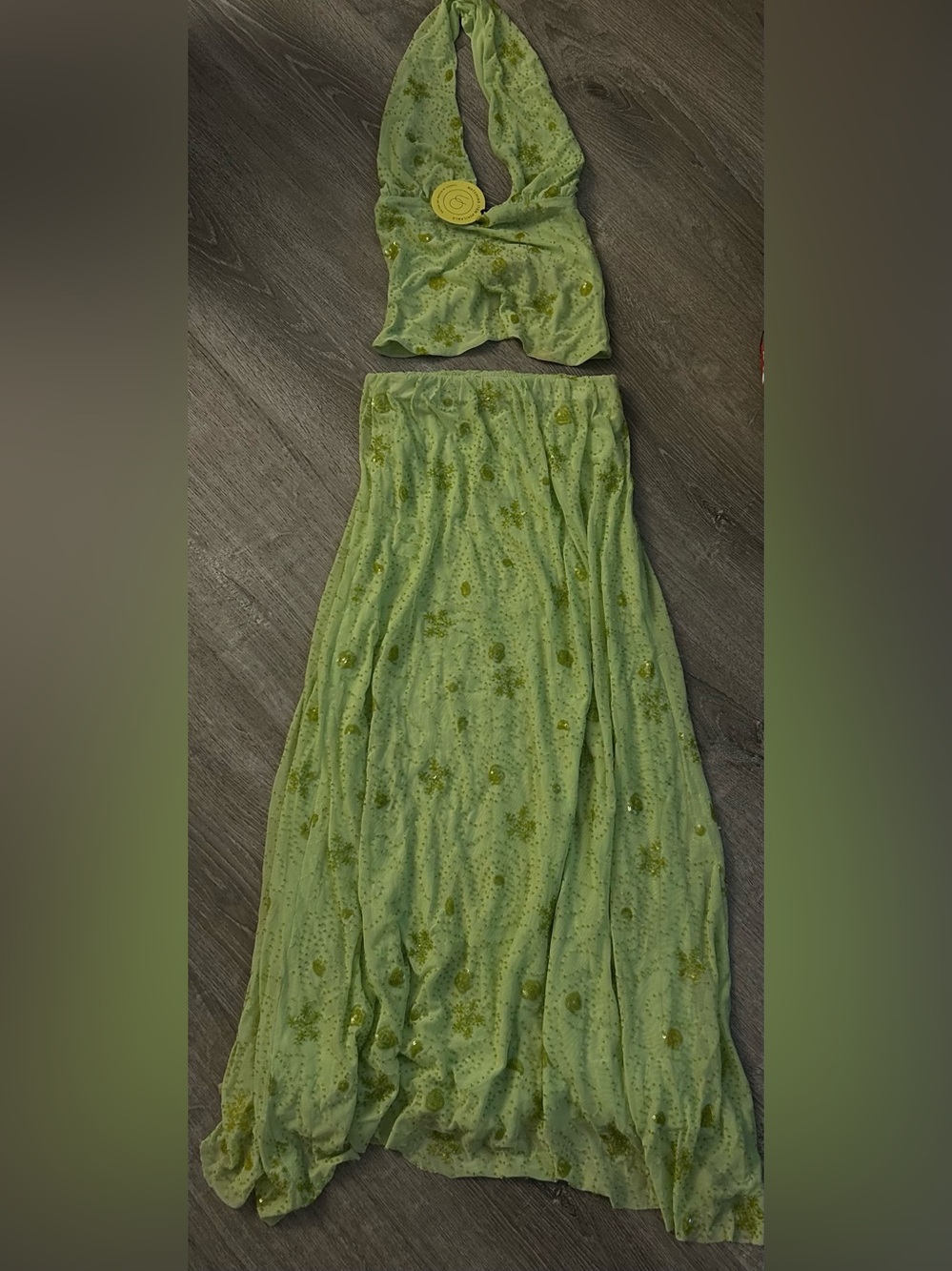 NWT Urban Outfitters Embroidered Matching Set in Green